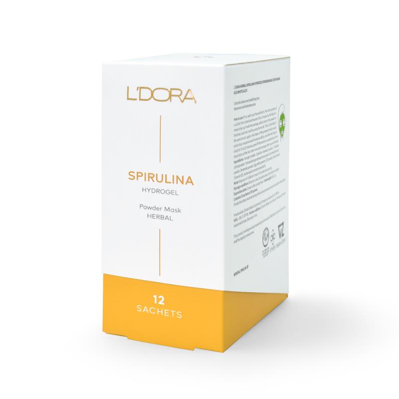 L’DORA HERBAL Spirulina Hydrogel Powder Mask Containing Egg white and Q10 12 PCS